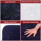 Vinsani Ultra Soft Microfibre Bath Mat 60x90cm – Dense, Fluffy Bathroom Mat, Navy