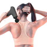 Gymcline Compact Massage Gun with 1500mAh Battery, 3 Speed Modes and 3 Massage Heads – Muscle Recovery, Grey