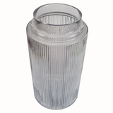 31cm Clear Ridged Glass Vase – Decorative Home Accent, Clear