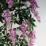Artificial Wisteria Tree, 150cm in Light Pink – Realistic Wired Leaf Stems with Black Plastic Pot