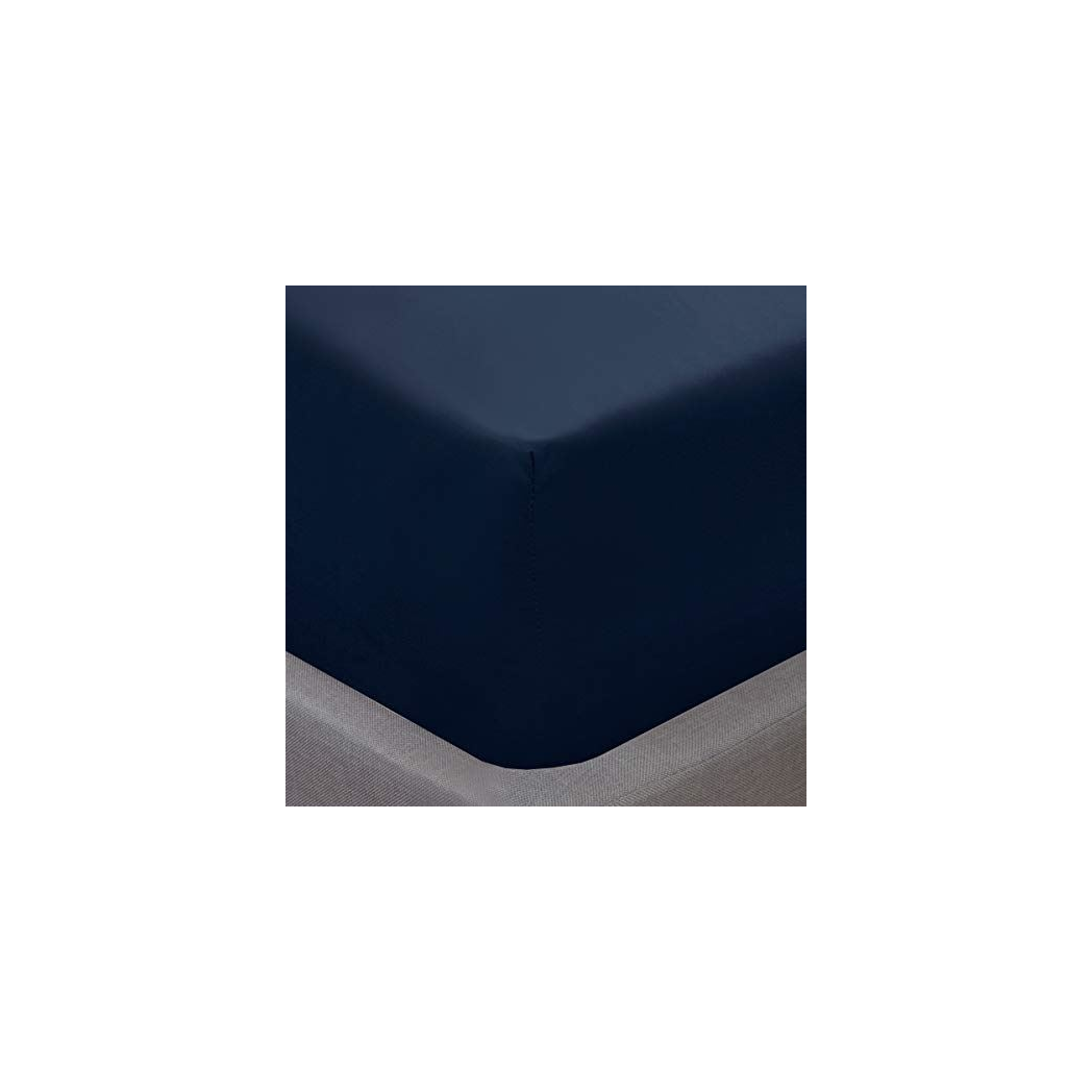 Sleepdown Microfibre Fitted Sheet 32cm – Soft, Wrinkle-Resistant and Breathable Bedding, Navy