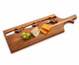 Wooden Cheese Board with Cheese Cutters – Serving Platter for Meals and Entertaining