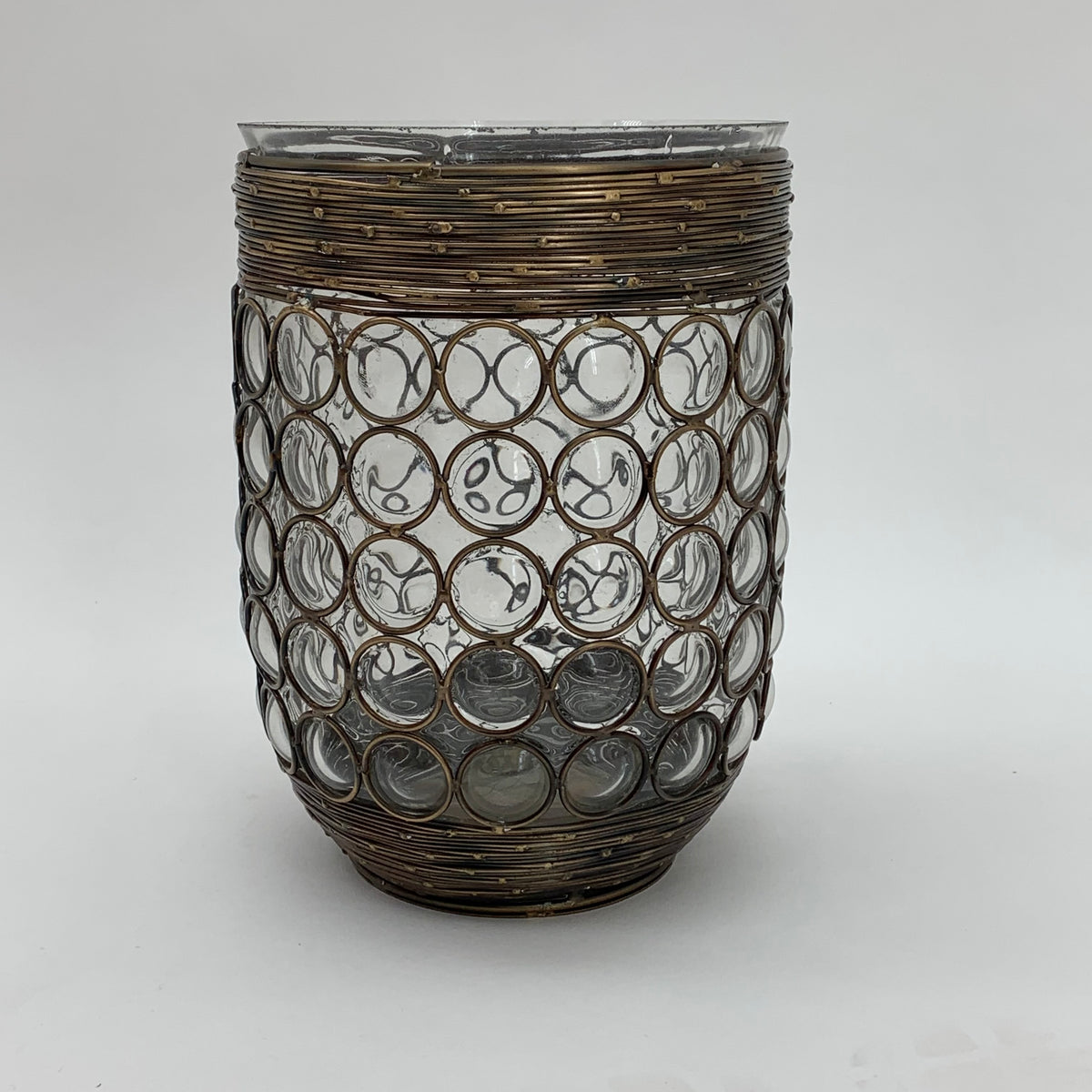 Decorative Clear Glass Candle Vase – Rustic Design Holder for Flowers, Candles and Christmas Gifts