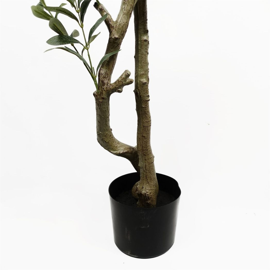 Artificial Olive Tree, 160cm with 1,296 Leaves & 72 Olives – Realistic Mediterranean Indoor Greenery