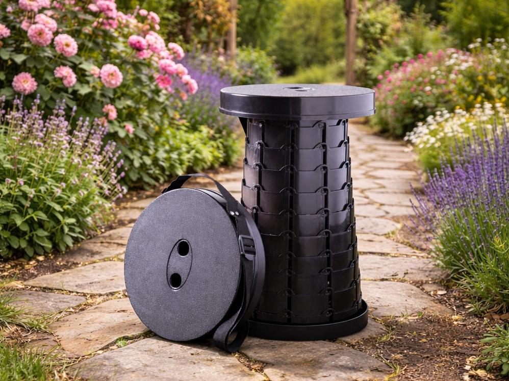 Avilo Telescopic Adjustable Stool – Lightweight Portable Seat for Camping, BBQs and Events