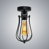 Vintage Industrial Balloon Shaped Wire Cage Ceiling Light with Metal Ceiling Rose & E27 Holder – Max 60W