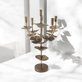 Flower-Shaped Art Deco Metal Candelabra, 57cm Tall – Elegant Table Centrepiece Candle Holder