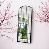 AcaciaHome 170cm Black Arched Wall Mirror with Cast Iron Frame – Full-Length Modern Mirror
