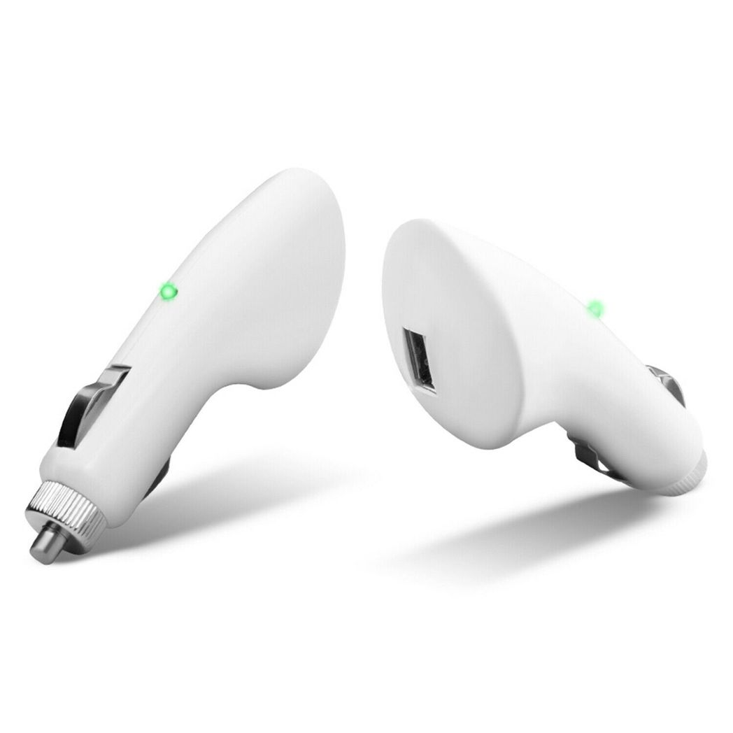 FX Factory USB Car Charger, 1000mA with LED Power Indicator and Overload Protection – Lighter Adapter, White