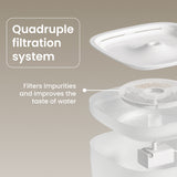 PawQuench Quiet Pet Water Fountain, 2L with 360° Waterfall Flow & 4-Stage Filtration – For Cats and Dogs