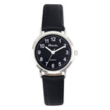 Ravel Ladies Classic Watch – Black Dial, Black Leather Strap