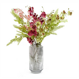 31cm Clear Ridged Glass Vase – Decorative Home Accent, Clear
