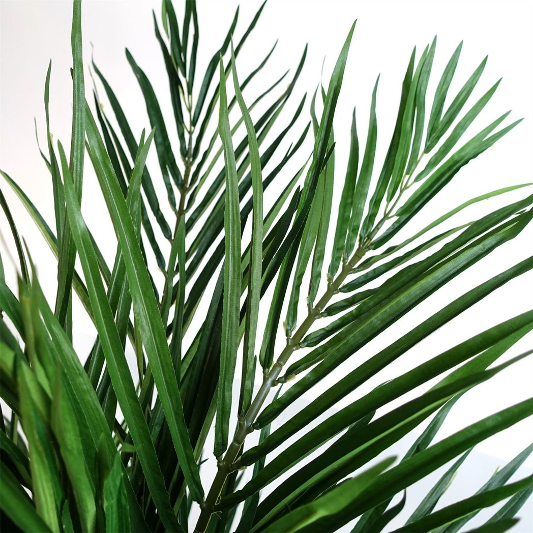 Artificial Areca Palm Tree, 130cm with Silk Leaves & Natural Palm Fronds – Weighted Pot, Wired Branches