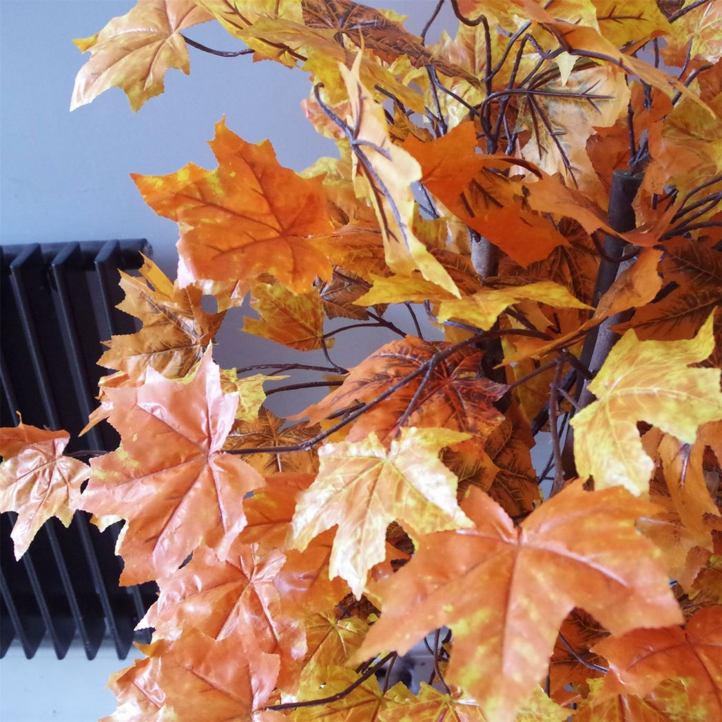 Artificial Orange Maple Acer Tree, 125cm Extra Large with Wired Stems – Realistic Home & Office Plant