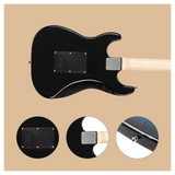 Glarry GST Electric Guitar Kit with 20W Amplifier, Bag & Strap – Beginner 6-String Guitar, Black Pickguard, Blue