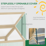 Outsunny Wooden Cold Frame Greenhouse with Polycarbonate Panels and Opening Top – Mini Grow House, Natural