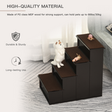 Four-Step Pet Stairs with Plush Cushioned Steps – Pet Steps for Beds & Sofas, Elderly or Mobility-Limited Pets, Brown