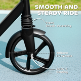 AIYAPLAY Foldable Kids Kick Scooter with 4-Level Adjustable Handlebar & Rear Brake – Ages 6-12, Black