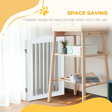PawHut Foldable Dog Gate for Doorways, Stairs and Halls – Freestanding Pet Barrier, White