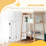 PawHut 3-Panel Freestanding Wooden Dog Gate with Support Feet – Foldable Safety Barrier for Small Dogs, White