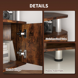 HOMCOM TV Unit Cabinet with 2 Cupboards and Open Shelves – Media Storage for Living Room or Bedroom, Rustic Brown