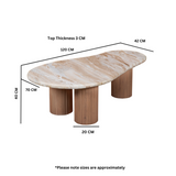 Ashford Natural Marble & Wood Pedestal Coffee Table – Round Statement Piece for Living Rooms