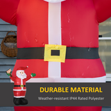 Outsunny 8ft Inflatable Christmas Santa Claus with Four LED Lights and Blessings Sign – Outdoor Decoration