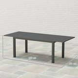 Outsunny Extending Garden Table with Slatted Top, 160/220 x 90 x 73 cm – Seats 6-8, Aluminium, Grey