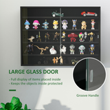 5-Tier Glass Door Display Cabinet with Adjustable Shelves – Dust-Free Showcase Storage, Black