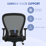 Vinsetto Mesh Office Chair with Flip-Up Arms & Tilt Function – Charcoal Grey