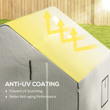 Outsunny Walk-in Greenhouse Replacement Cover with Roll-up Door & Mesh Windows – PE Cover Only, White