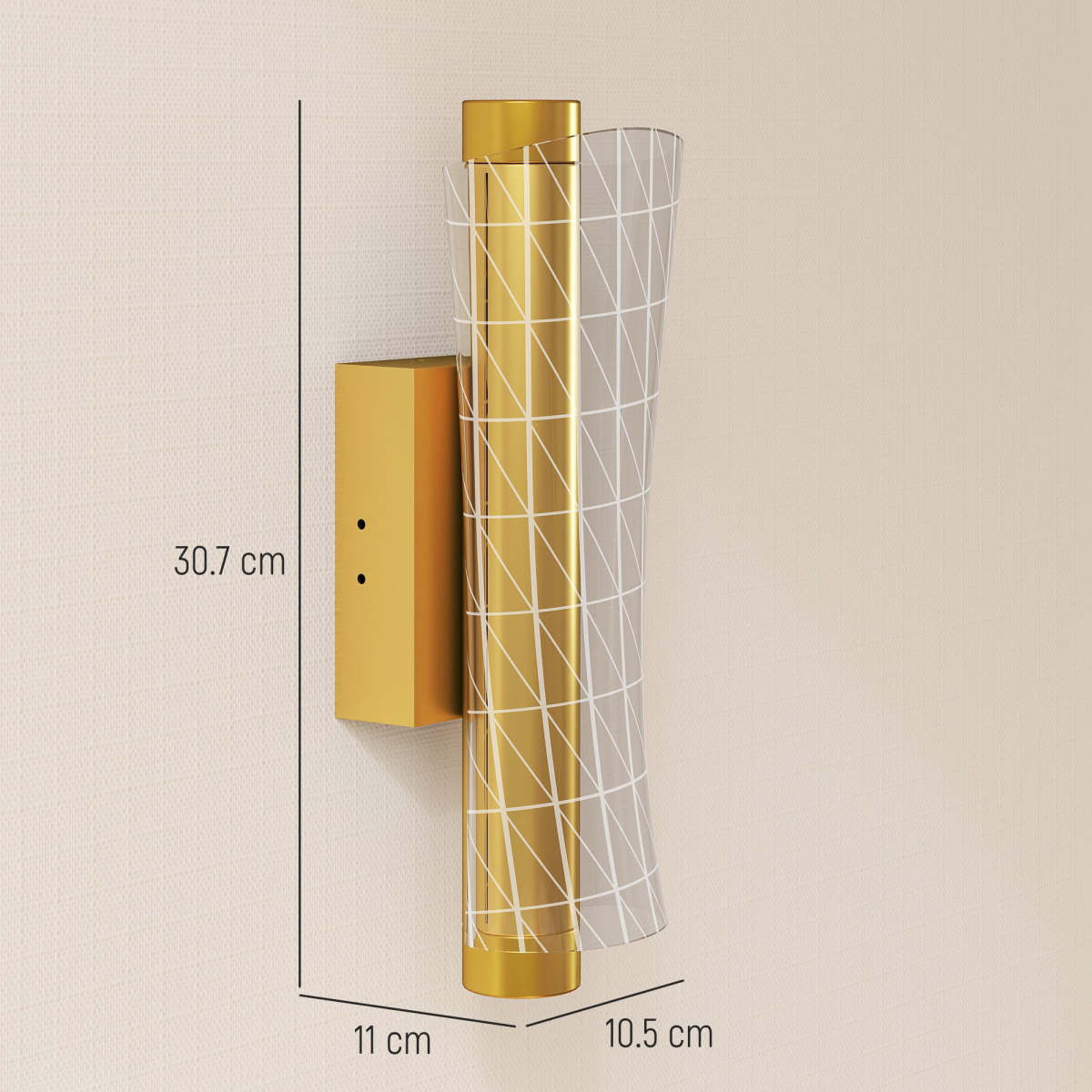 HOMCOM LED Geometric Wall Lights – 2 Pack, Gold