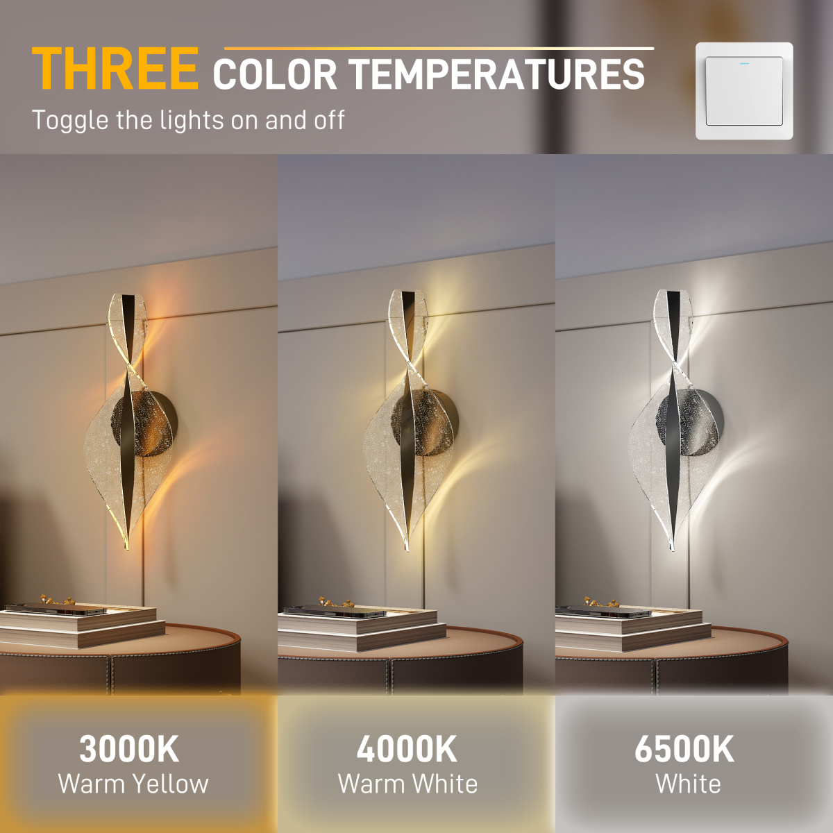 Modern LED Outdoor Wall Light with Spiral Design, IP65 Waterproof, 3 Colour Temperatures – Black Wall Sconce