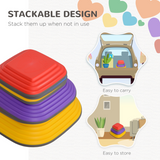 AIYAPLAY 6 Piece Balance Stepping Stones for Kids – Indoor Outdoor Sensory Play Toy Gift, Multi-coloured