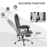 Vinsetto Heated Massage Office Chair with 6 Vibration Points – Reclining Chair with Footrest, Dark Grey