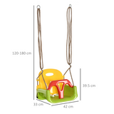 Outsunny 3-in-1 Adjustable Baby Swing with T-Bar & Safety Belt – Indoor & Outdoor Toddler Seat, 9–36 Months