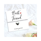 Small Best Friend Gift Hamper with Silver Heart Charm Bracelet, Vanilla Candle & Milk Chocolate Hearts