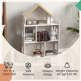 ZONEKIZ 3 Tier Kids Toy Storage Shelf with 6 Cubbies and Solid Wood Feet for Playroom or Bedroom, White