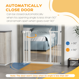 PawHut Adjustable Safety Gate with 2 Extensions and 4 Screws – Pet Gate for Doors and Stairs, White