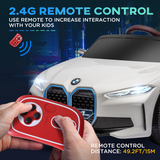 HOMCOM BMW i4 Licensed 12V Kids Electric Ride-On Car with Portable Battery & Remote Control – White