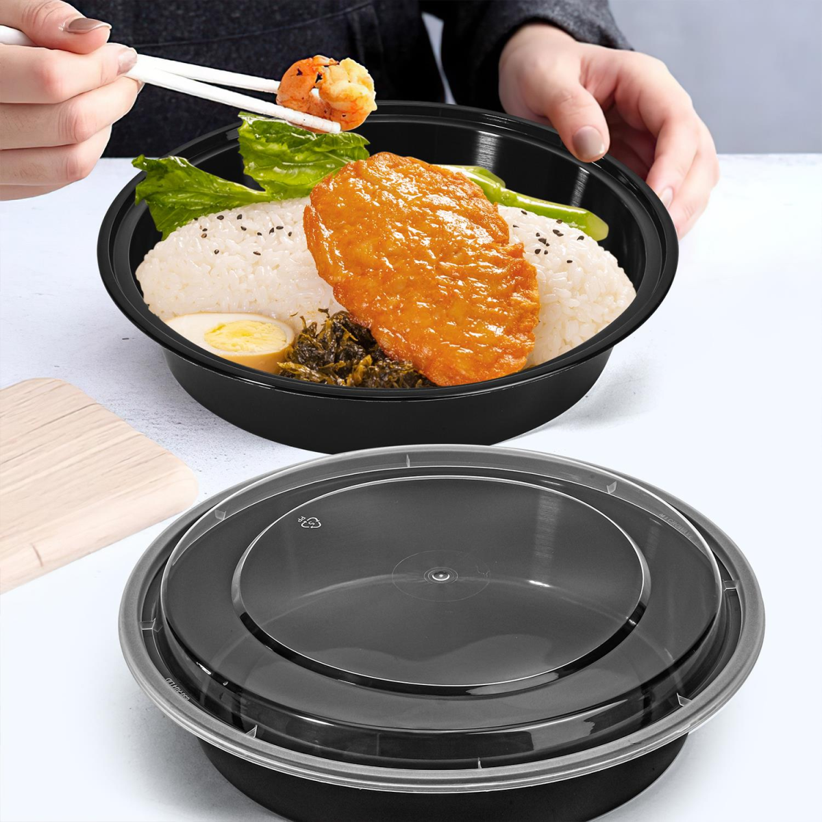 VINSANI 20-Pack Round Meal Prep Containers with Lids – Airtight, Stackable Food Storage