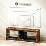 HOMCOM TV Stand with LED Lights & Remote Control – Entertainment Centre for TVs up to 65 Inch, Rustic Brown