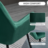 HOMCOM Velvet-Feel Accent Chair with Metal Base, Green