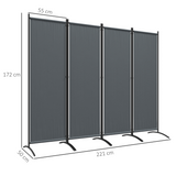 Outsunny 360° Foldable Outdoor Privacy Screen with Metal Frame – Garden and Patio Partition, Dark Grey
