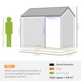 Outsunny 7 x 6ft Galvanised Steel Garden Shed with Window & 4 Vents – Outdoor Tool & Bike Storage, Dark Grey