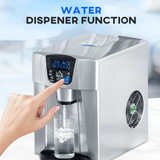 HOMCOM 2-in-1 Ice Maker & Water Dispenser, No Plumbing Required – Countertop Kitchen Appliance, Silver