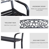 Outsunny 2-Seater Steel Glider Bench with Breathable Mesh Seat – Garden & Patio Seating, 126 x 60 x 85 cm, Black