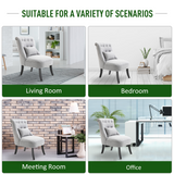 HOMCOM Retro Accent Chair wood leg detail