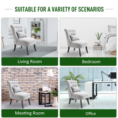 HOMCOM Retro Accent Chair wood leg detail