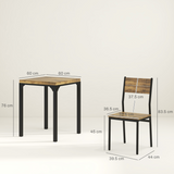HOMCOM 3 Piece Compact Dining Table & 2 Chairs Set with Wood-Effect Finish – Small Space Dining, Rustic Brown